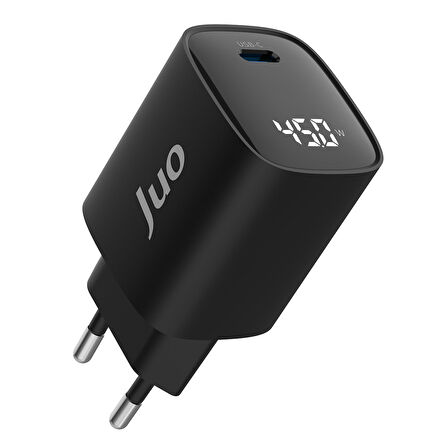 Juo 45W GaN Led Ekranlı Type-C PD Şarj Cihazı iPad & Android & Notebook Uyumlu Şarj Aleti