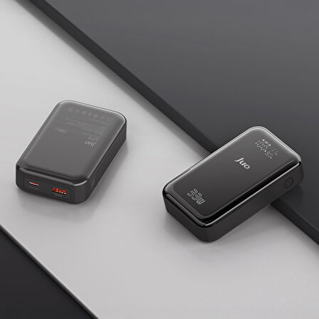 Juo 10000mAh 33W LED Watt Amper Göstergeli USB-A + Type-C Powerbank Taşınabilir Hızlı Şarj Cihazı