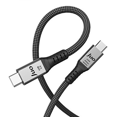 Juo USB 4.0 240W 40Gbps Thunderbolt 4 8K 60Hz USB-C Görüntü Aktarım ve Type-C Hızlı Şarj ve Data Kablosu 1 Metre