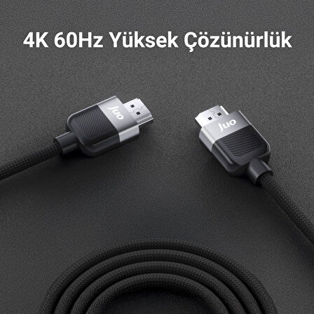 Juo 4K 60Hz 18Gbps HDR ARC HDCP Destekli HDMI 2.0 Örgülü Kablo 1 Metre