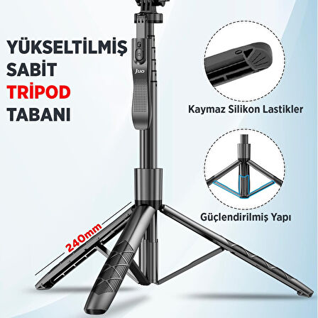 Juo JST40 Alüminyum Tripod Monopod Selfie Çubuğu Kumandalı Android iPhone GoPro Uyumlu