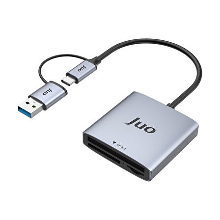 Juo USB 3.2 ve Type-C 3'ü 1 Arada SD / CF / TF Micro SD Hafıza Kart Okuyucu