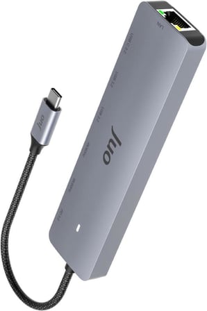 Juo Type-C 2xHDMI Dual MST 4K 60Hz Gigabit Ethernet Dönüştürücü 100W USB 3.2 Çoklayıcı Hub - TEŞHİR