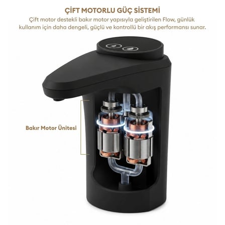 Pizen Flow USB Şarjlı Otomatik Damacana Su Pompası Tds Ölçer 250ML 500ML 1l 2l Ölçü Özellikli