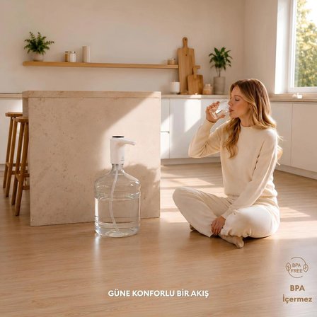 Pizen Flow USB Şarjlı Otomatik Damacana Su Pompası Tds Ölçer 250ML 500ML 1l 2l Ölçü Özellikli