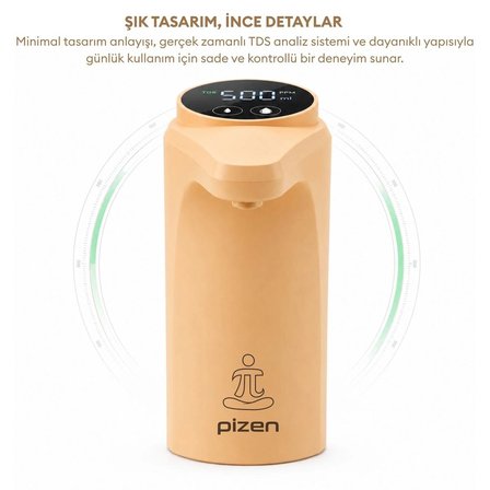 Pizen Flow USB Şarjlı Otomatik Damacana Su Pompası Tds Ölçer 250ML 500ML 1l 2l Ölçü Özellikli