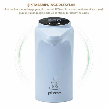 Pizen Flow USB Şarjlı Otomatik Damacana Su Pompası Tds Ölçer 250ML 500ML 1l 2l Ölçü Özellikli