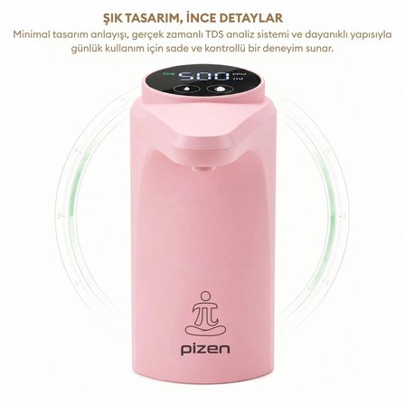 Pizen Flow USB Şarjlı Otomatik Damacana Su Pompası Tds Ölçer 250ML 500ML 1l 2l Ölçü Özellikli