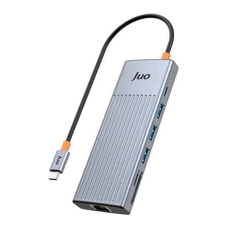 Juo Type-C 9 Portlu 4K 60Hz HDMI Gigabit Ethernet Dönüştürücü SD MicroSD Kart Okuyucu 100W PD 3*USB 3.2 Çoklayıcı Hub