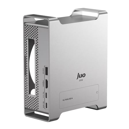 Juo Mac Mini M6, M5 Pro, M4 için Dock Station NVMe SSD Kutusu USB Çoklayıcı Hub 10Gbps 4K 60Hz HDMI SD/TF 4.0 Kart Okuyucu 100W PD Alüminyum Stand