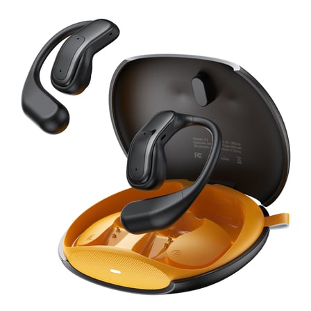 Juo JT3 Bluetooth 6.0 Open Ear OWS Kablosuz Bluetooth Kulaklık 14.2mm Sürücü Kulak Kancalı Açık Spor Kulaklığı 90 saat Pil Ömrü Siyah