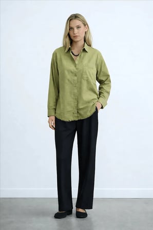 Fashion Friends Etek Ucu Püsküllü Kadın Gömlek 26Y0390K1