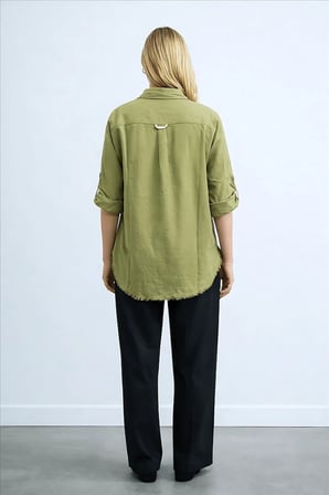 Fashion Friends Etek Ucu Püsküllü Kadın Gömlek 26Y0390K1