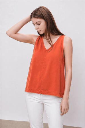 Fashion Friends Rahat Kalıp V Yaka Basic Bluz Bayan BLUZ 26Y0530K1 KİREMİT