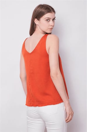 Fashion Friends Rahat Kalıp V Yaka Basic Bluz Bayan BLUZ 26Y0530K1 KİREMİT