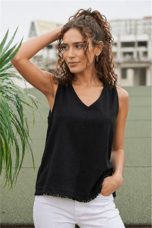 Fashion Friends Rahat Kalıp V Yaka Basic Bluz Bayan BLUZ 26Y0530K1 SİYAH