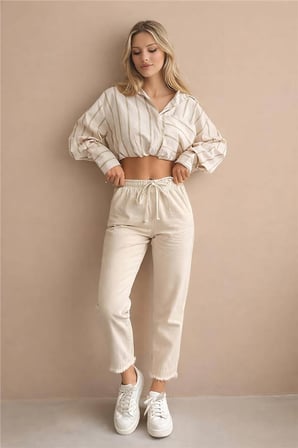 Fashion Friends Paçası Püsküllü Kadın Pantolon 26Y0391K1