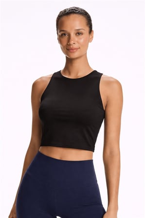 Fashion Friends Crop Fit Bisiklet Yaka Atlet Bayan ATLET 26Y0713K1 SİYAH
