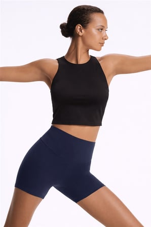 Fashion Friends Crop Fit Bisiklet Yaka Atlet Bayan ATLET 26Y0713K1 SİYAH