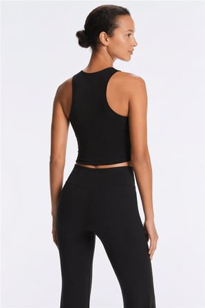 Fashion Friends Crop Fit Bisiklet Yaka Atlet Bayan ATLET 26Y0713K1 SİYAH