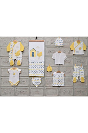 Yeni Sezon Kız Erkek Bebek Evli Kuş 10 Lu Hastane Çıkışı Sarı 10015