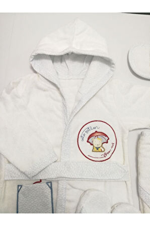 30020 Kırmızı Şemsiyeli Bornoz Seti