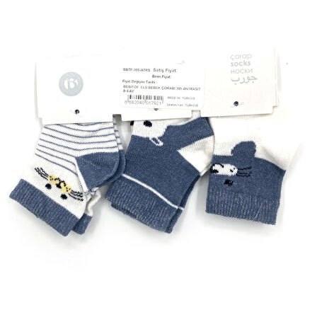 Bebitof 3'lü Bebek Çorabı 395