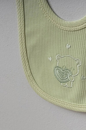 Kız Erkek Bebek Kalpli Ayıcık Desenli 5'li Hastane Çıkış Set