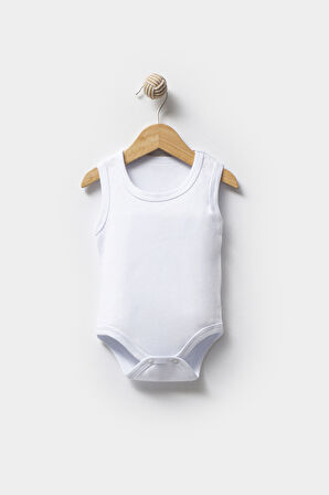 Bebek Basic Ribana Bisiklet Yaka 5'li Atlet Body %100 Pamuk