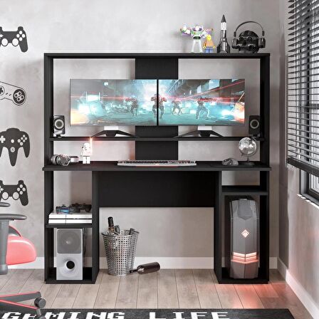 Robin Home Dragon Oyuncu Masası Gamer Masa Gaming Bilgisayar Masası Siyah