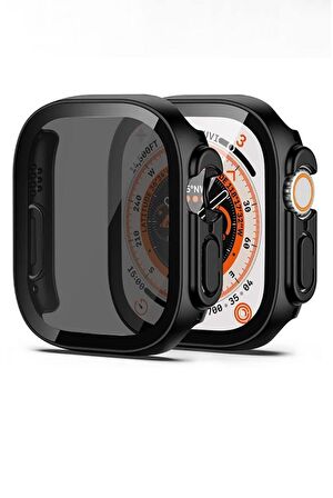 Apple Watch Ultra 49mm Uyumlu Sert PC Kasa ve Privacy Ekran Koruyucu Zore Watch Gard 23