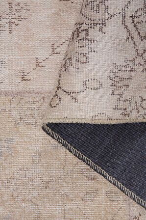 Artloop Patchwork Desenli Jazz Dekoratif Bej Halı AL 15