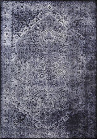 Artloop Vintage Blues Dekoratif Gri Halı AL 22