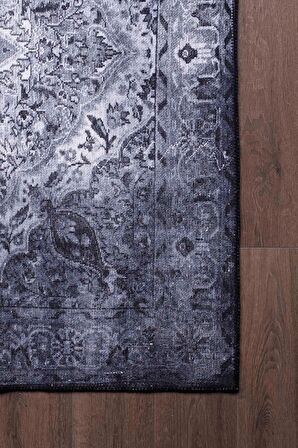 Artloop Vintage Blues Dekoratif Gri Halı AL 22
