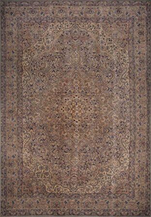 Artloop Vintage Blues Dekoratif Kahve Halı AL 25