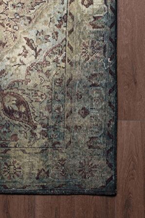 Artloop Vintage Blues Dekoratif Yeşil Halı AL 23
