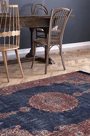 Artloop Vintage Blues Dekoratif Lacivert Halı AL 87