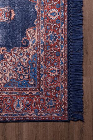 Artloop Vintage Blues Dekoratif Lacivert Halı AL 87