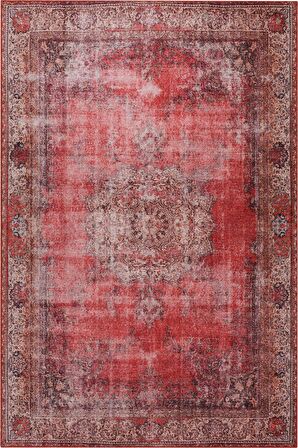 Artloop Vintage Blues Dekoratif Kırmızı Halı AL 119