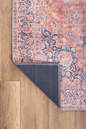 Artloop Vintage Blues Dekoratif Kırmızı Halı AL 370