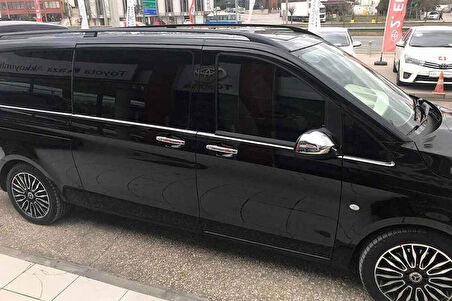 OMSA Mercedes Vito W447 Krom Cam Alt Çıtaları 8 Parça Tek Sürgülü Kısa Şase 2014 ve Sonrası