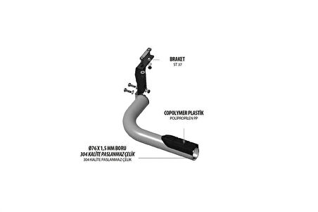 OMSA Toyota Hilux Arka Basamak Çap:76 Siyah 2015 ve Sonrası