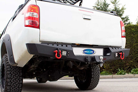 OMSA Mitsubishi L200 Dakar Çelik Arka Tampon Ledli Sensörlü 2020-2024 Arası