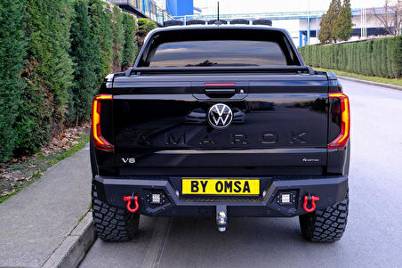 OMSA VW Amarok Dakar V2 Çelik Arka Tampon Ledli Kör Nokta Sistemi Özel Tasarım 2022 ve Sonrası