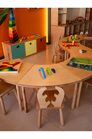 Sekiz Parçalı Yuvarlak Grup Etkinlik Masası( 16 Kişilik)