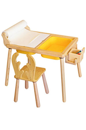 Rulo Aparatlı Duyusal Etkinlik Masası + 1 Sandalye