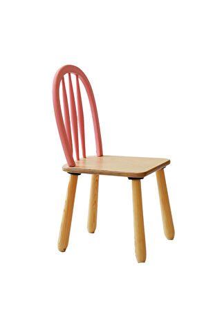 Ahşap Macaron Sandalye ( Pembe)