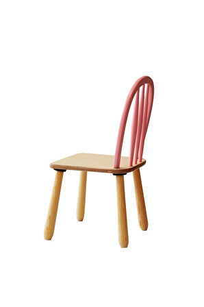 Ahşap Macaron Sandalye ( Pembe)