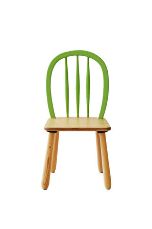 Ahşap Macaron Sandalye (Yeşil)