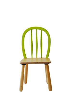 Ahşap Macaron Sandalye( Yağ Yeşili)